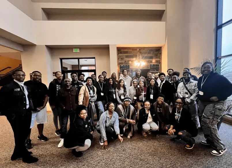 Students from Alabama A&M University BCM pose for picture inside church at conference