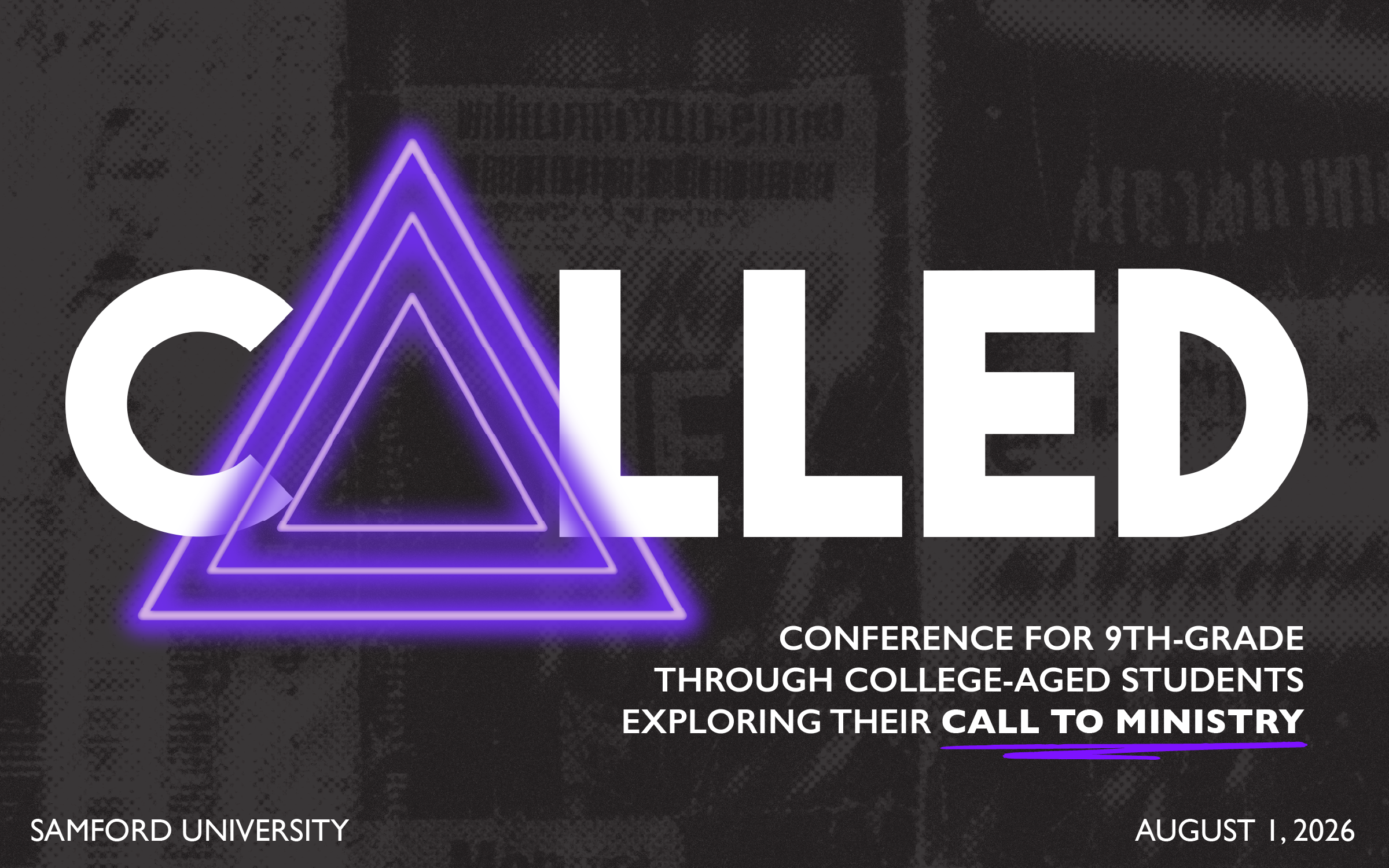 Called logo with neon purple triangles replacing the "A"